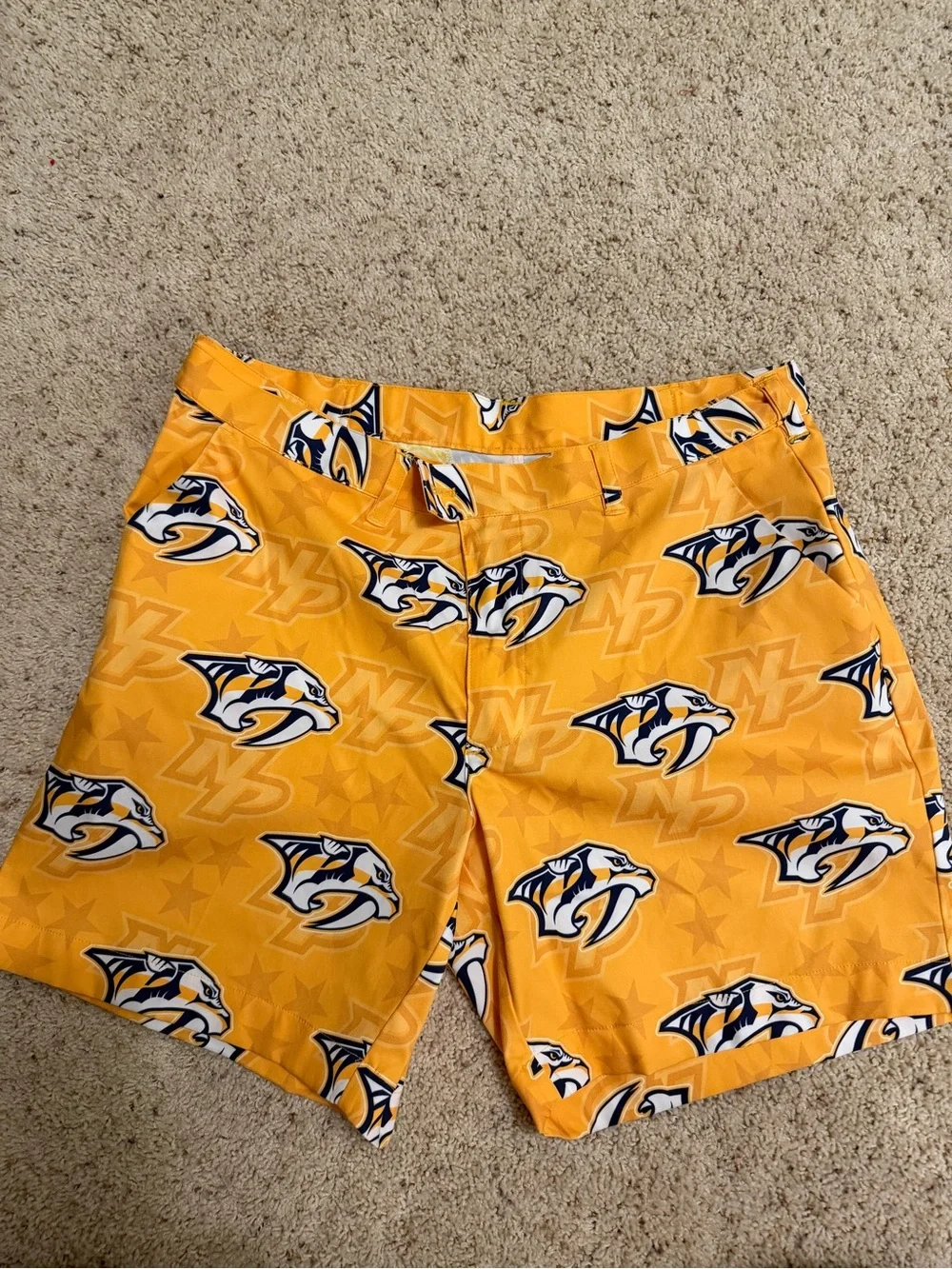 Loudmouth Nashville Predators Shorts 36w, 7” inseam Excellent condition